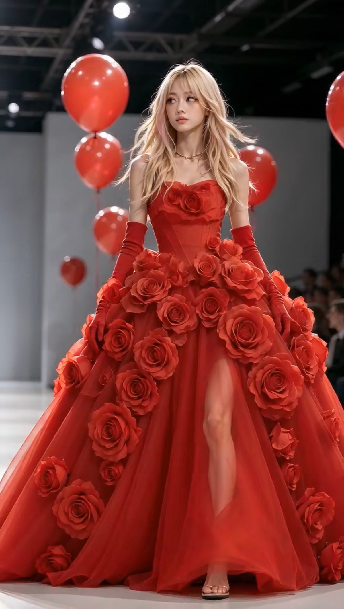 红色玫瑰晚礼服 Red Rose Evening Gown