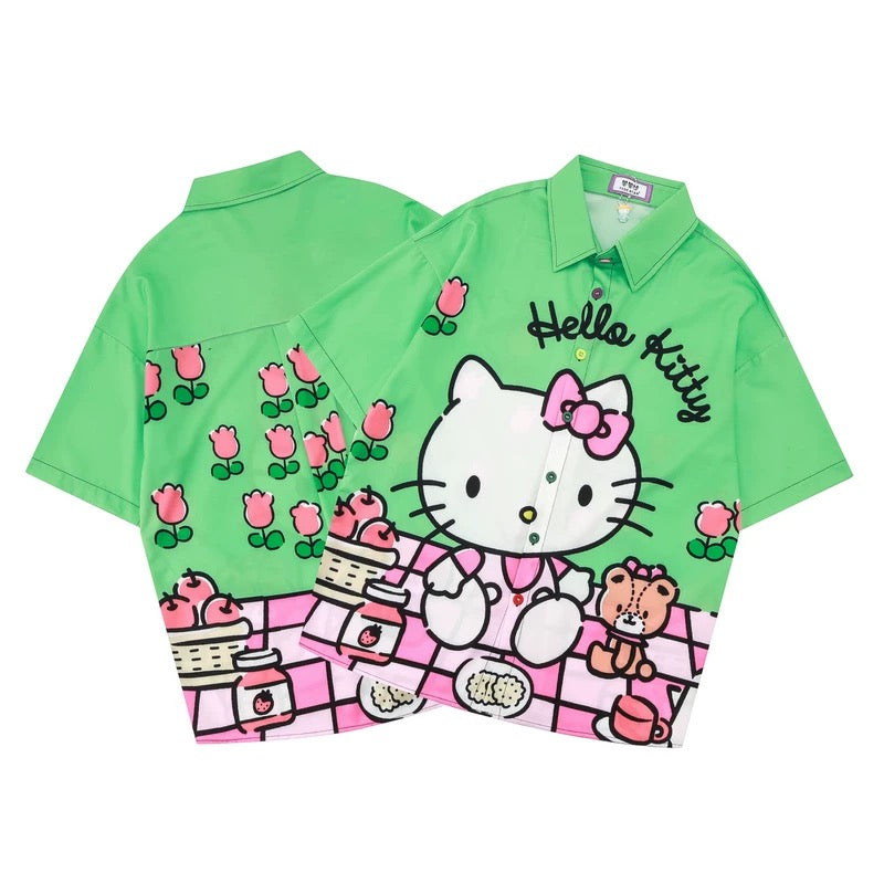 A Hello kitty green & heart tie