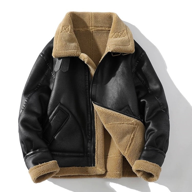 winter leather fur collar