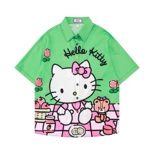 A Hello kitty green & heart tie