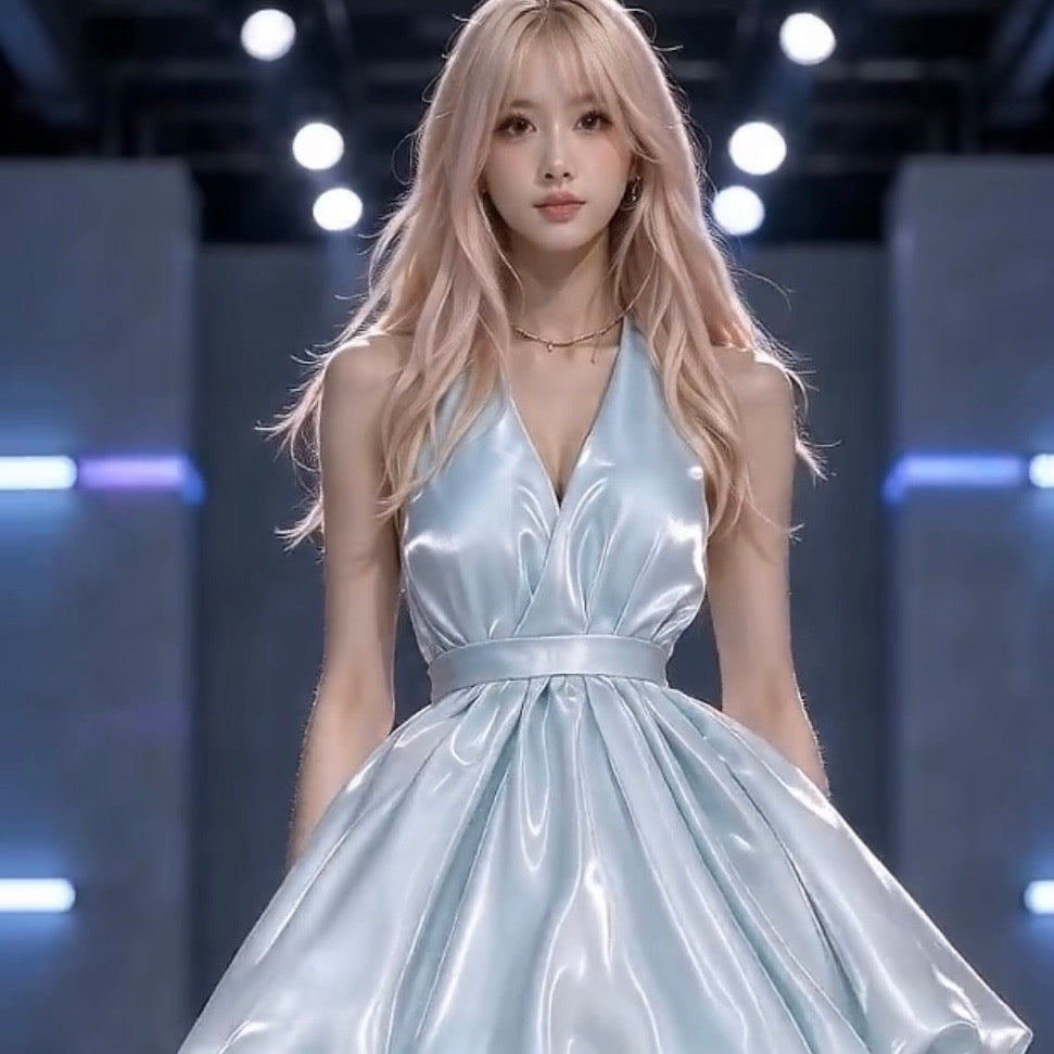 银白色 短款连衣裙 Silver-white short dress