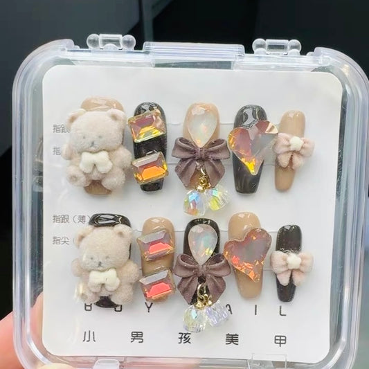Bear diamond nail