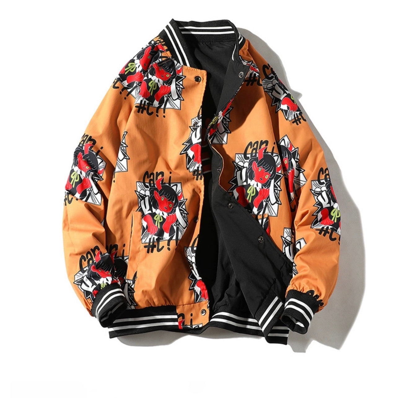 Devil Orange Bomber Jacket Reversible