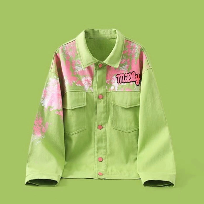 Milky Green Designed Jacket